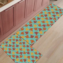 Осенний стиль, красный кленовый лист, желтый кленовый лист, 2 предмета, коврик для кухни, грязный мусор, брызговик, скребок для обуви, набор аксессуаров