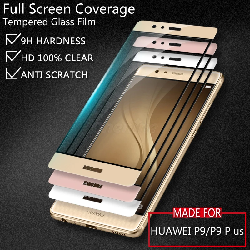3D изогнутое закаленное стекло Onenine Защитная пленка для huawei P9 Lite Plus 2017 2.5D P9lite|tempered