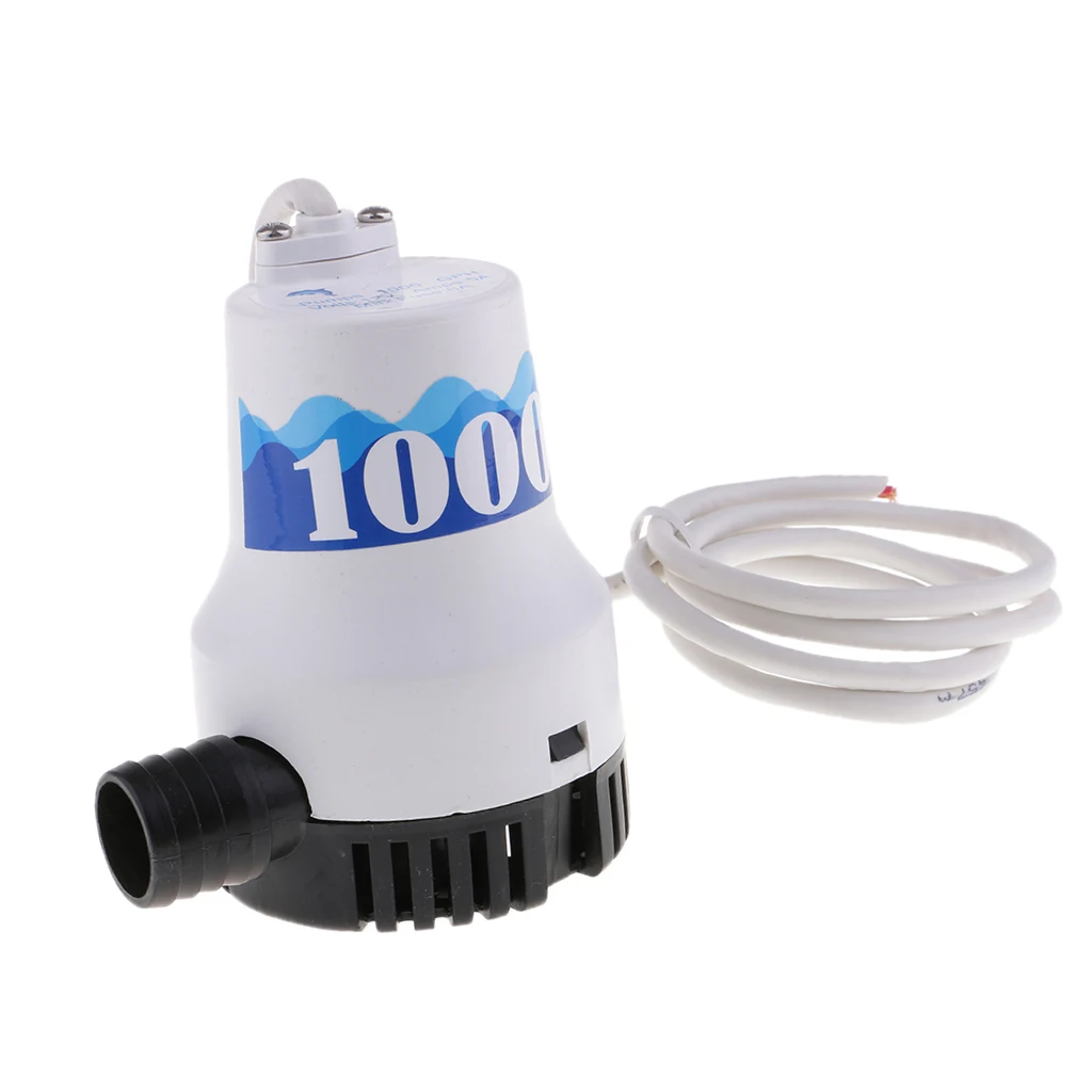 1'' OUTLET 12V BILGE PUMP 1000GPH SUBMERSIBLE WATER BOAT-Stainless Steel
