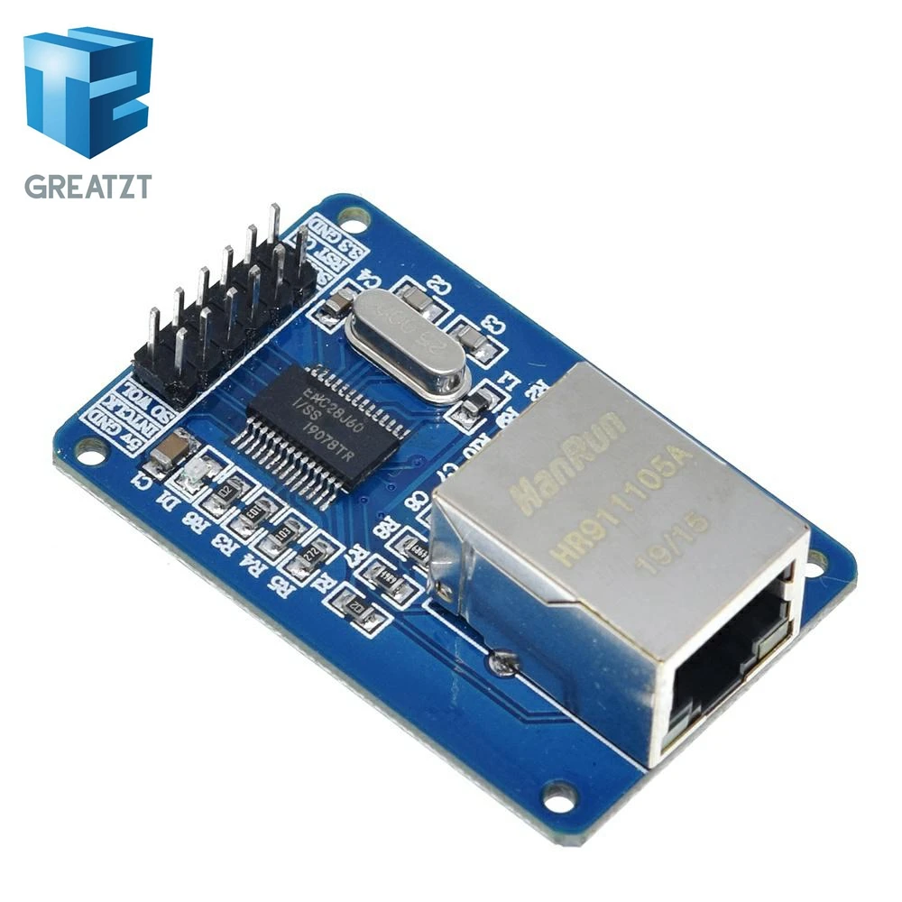 GREATZT ENC28J60/ENC28J60(мини версия) LAN Ethernet сетевой модуль 25 МГц кристалл AVR 51 LPC STM32 3,3 В