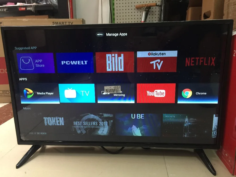 43 ''дюймовый grobal версия youtube tv android OS 7.1.1 Смарт wifi Интернет светодиодный 4K телевизор и монитор