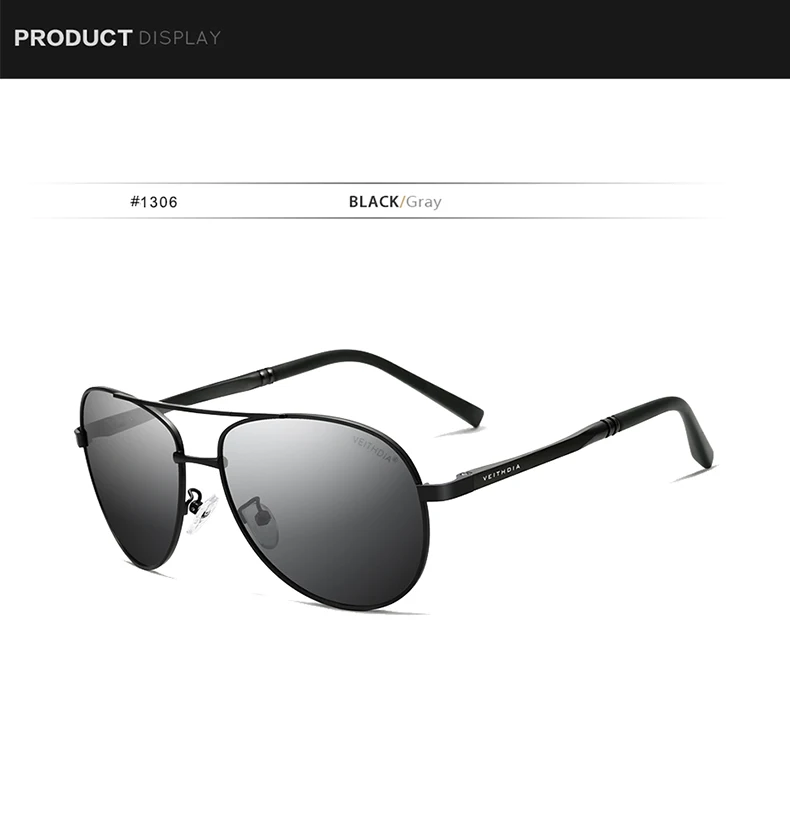 VEITHDIA Мужские Винтажные алюминиевые поляризационные солнцезащитные очки классического бренда солнцезащитные очки с покрытием линзы для вождения для мужчин V1306