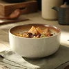 FANCITYJapanese ceramic retro soup bowl salad bowl tableware French sea bowl ramen bowl large soup bowl home large bowl noodle b 3