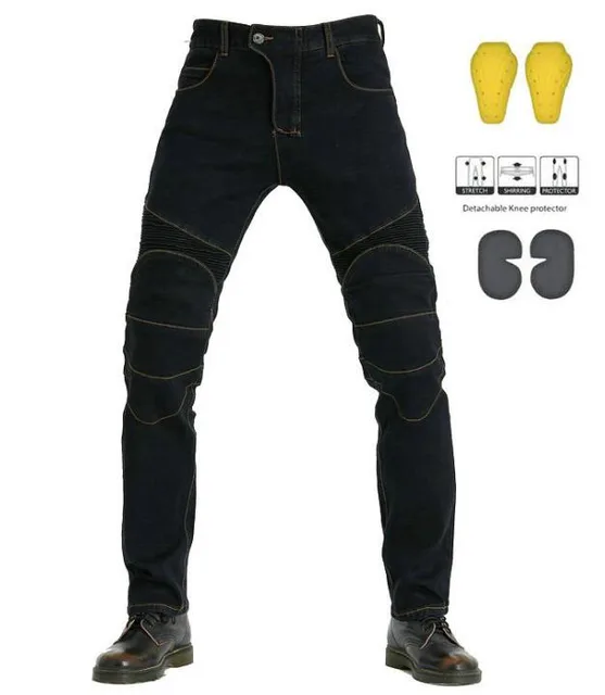 Green Motorcycle Pants Men Motocross Racing Trousers Cargo Jeans Touring Riding Pantalon Moto Pants Motorcycle Equipment Pants JES-1 Black  Basic