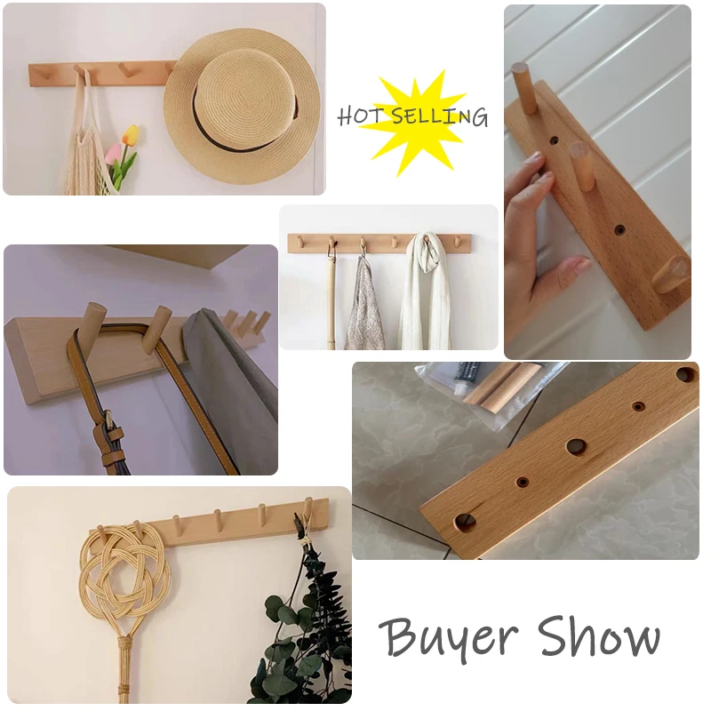 Nordic Natural Wooden Hooks For Kids Boy Room Hooks Wood for Room Hooks Hangers Wooden  Home Decorations Wall Hooks Decoration 4