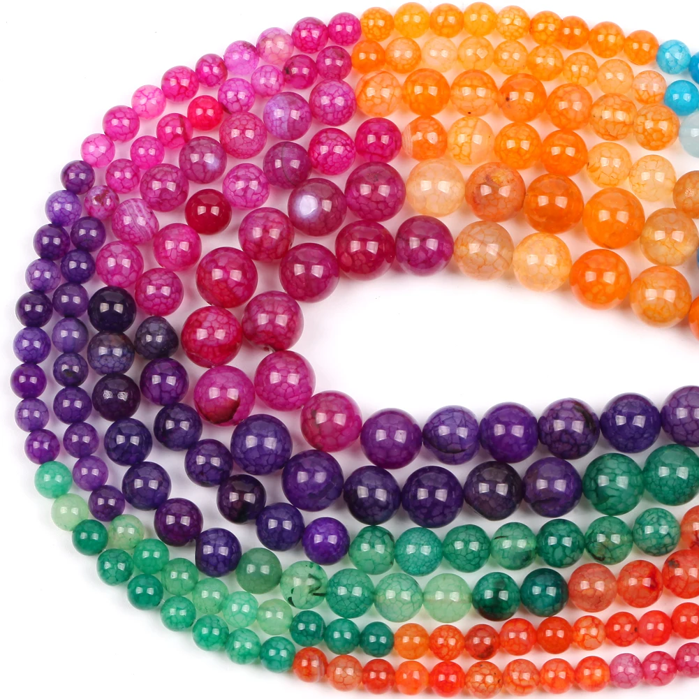 Large Hole Chakra Beads 8mm 10mm Round Seven Rainbow Gemstone