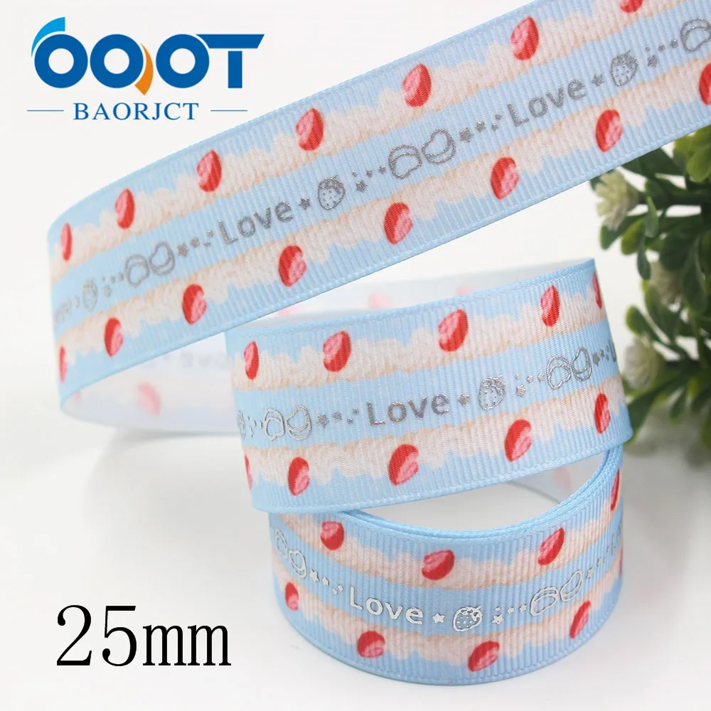 OOOT BAORJCT I-191121-2521, 25 мм 10 ярдов мультфильм любовь горячие серебряные корсажные ленты, Одежда DIY ручной работы Свадебная вечеринка украшения - Цвет: I-191121-2524
