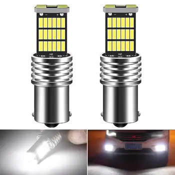 

2pcs 1156 P21W BA15S Daytime Running Lights DRL 12V DC White 6000K Canbus No Error 7506 S25 LED Bulb For Volkswagen VW MK6