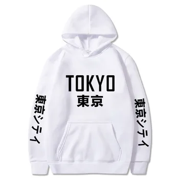 

Japan Harajuku Hoodies Tokyo City Printing Men Pullover Cosplay Costume Sweatshirt Men/Women Autumn Winter Hip Hop Black Hoodies