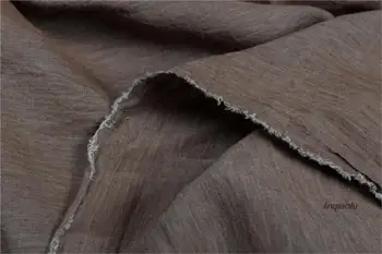 

High quality embroidered yellow interwoven linen garment fabric