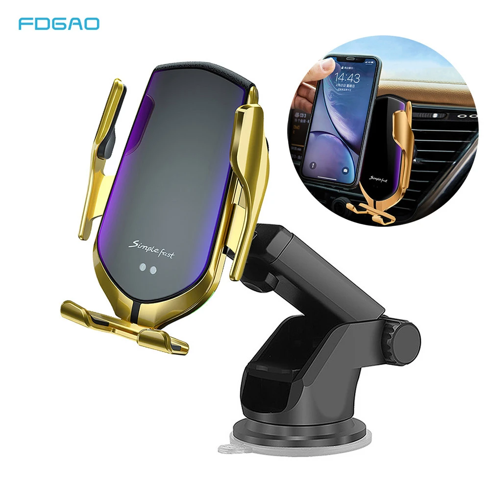  Car Phone Holder Automatic Clamping 10W Qi Wireless Charger for iPhone 11 Pro XS XR X 8 Fast Chargi