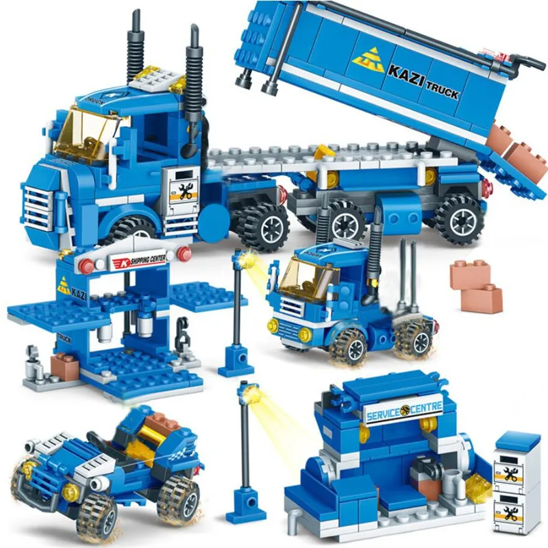 318 шт. 4 в 1 городские Грузовые Строительные блоки совместим с Lepin City Truck Blocks DIY Bricks