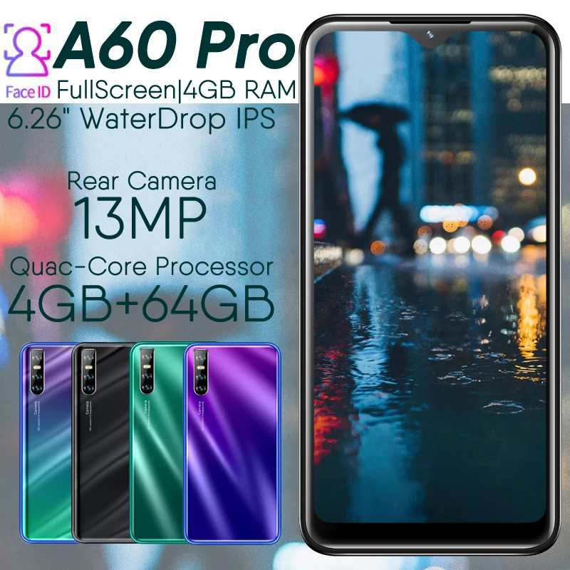 Смартфоны A60 Pro 4 Гб Оперативная память 64G Встроенная 13MP 6 26 &quotКапля воды 3000 мАч