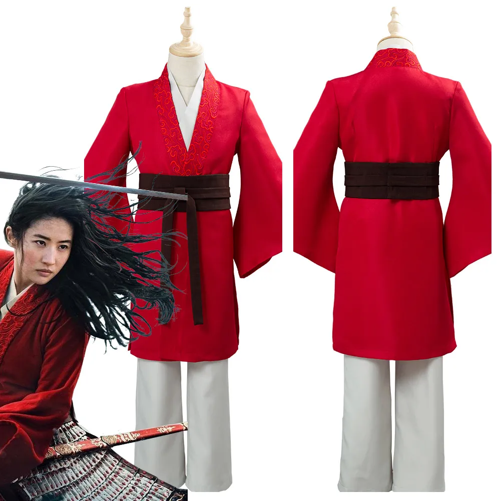 Костюм Movie Mulan 2020 для принцессы Хуа Мулан маскарадное красное нарядное платье