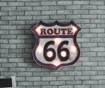 

American LED Lamp Ornaments Bar Coffee Signs Painted Background Wall Decorations Night Light Hanging Wall Lamps Wall Decoration