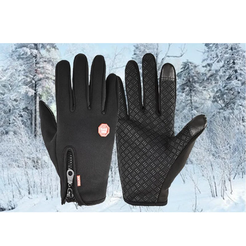 Winter gloves touch screen gloves Winter Warm Ski Gloves Men Women Full Finger Touch Screen Heated Waterproof Motorcycle Cycling Hiking Fishing Bike S-XXL