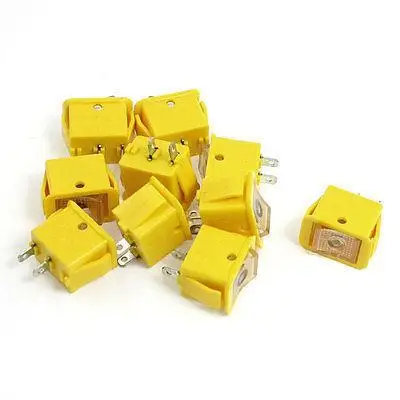 

10 Pcs 125V/6A 250V/3A 2 Terminal SPST ON-OFF Rocker Boat Switch