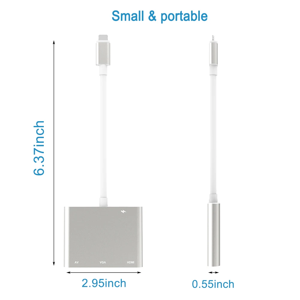 Высокое качество HDTV OTG адаптер для Lightning к VGA HDMI AV Аудио Видео iPhone Xs X 8 7 6plus iPad