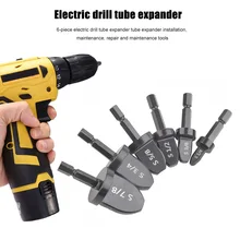 Mèches de perçage de tuyaux en cuivre 6 pièces, poignée hexagonale évasée, ensemble pratique d'expansion de tubes, outil rotatif précis, climatiseur Durable