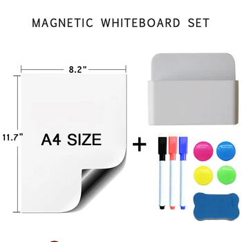 

A4 Size Soft Magnet Whiteboard Storage Box Dry Erase Magnetic Board Markers Teaching Practice Writing Memo Pad Fridge Stickers