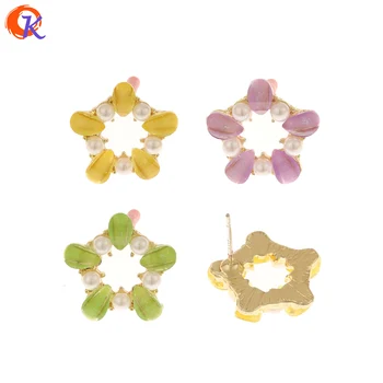 

Cordial Design 50Pcs 17*17MM Jewelry Accessories/Flower Earrings Stud/Hand Made/Imitation Pearl/DIY Making/Earring Findings