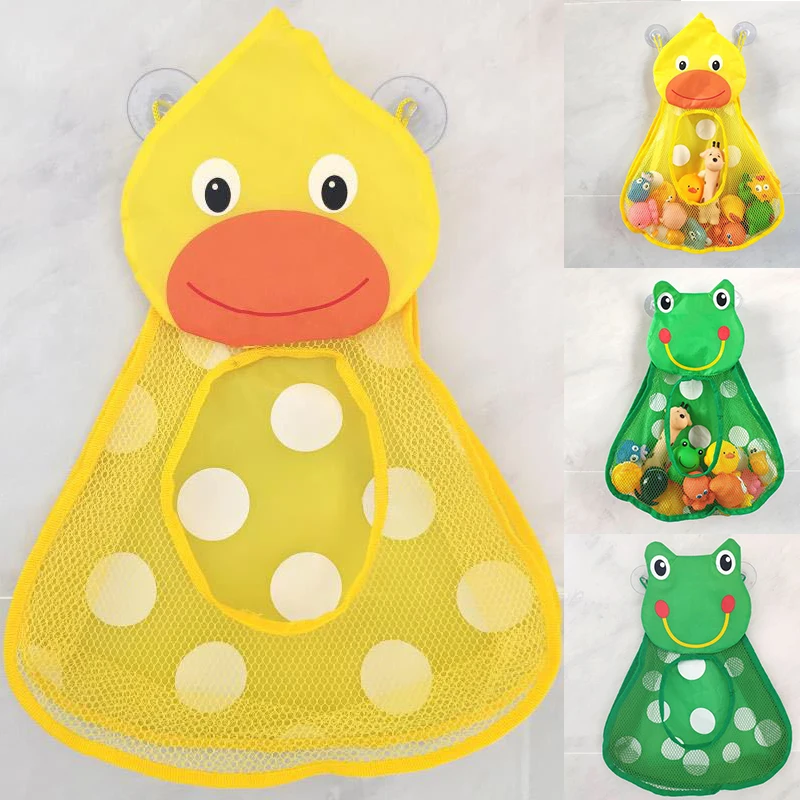 

Baby Shower Bath Toys Duck Little Frog Rabbit Baby Kid Toy Storage Mesh with Strong Suction Cups Toy Bag Net Bathroom Organizer