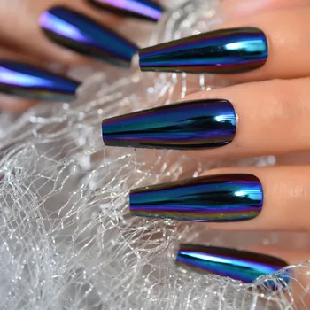 Diamond Blue Press On Nails
