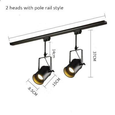 Современный светодиодный светильник, алюминиевый потолочный рельсовый светильник, точечный рельсовый Точечный светильник, магазин одежды, Домашний Светильник, светильники luminiare - Испускаемый цвет: 2 heads with pole