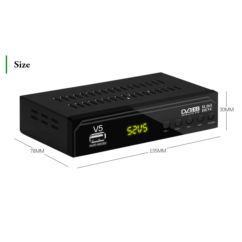 Новейший оригинальный DVB S2 V5 спутниковый телеприставка Full HD 1080p H.265/HEVC Поддержка
