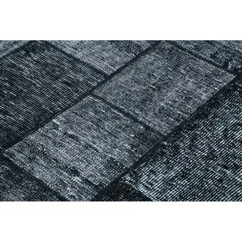 

135x206 Cm Black Handmade Patchwork Rug-4x7 Ft