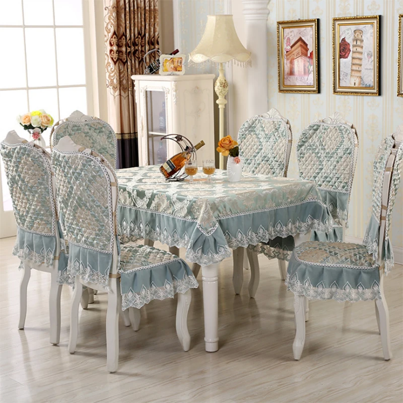 Dining Chair Cover Cushion Set Tablecloth European Chair Cover Lace