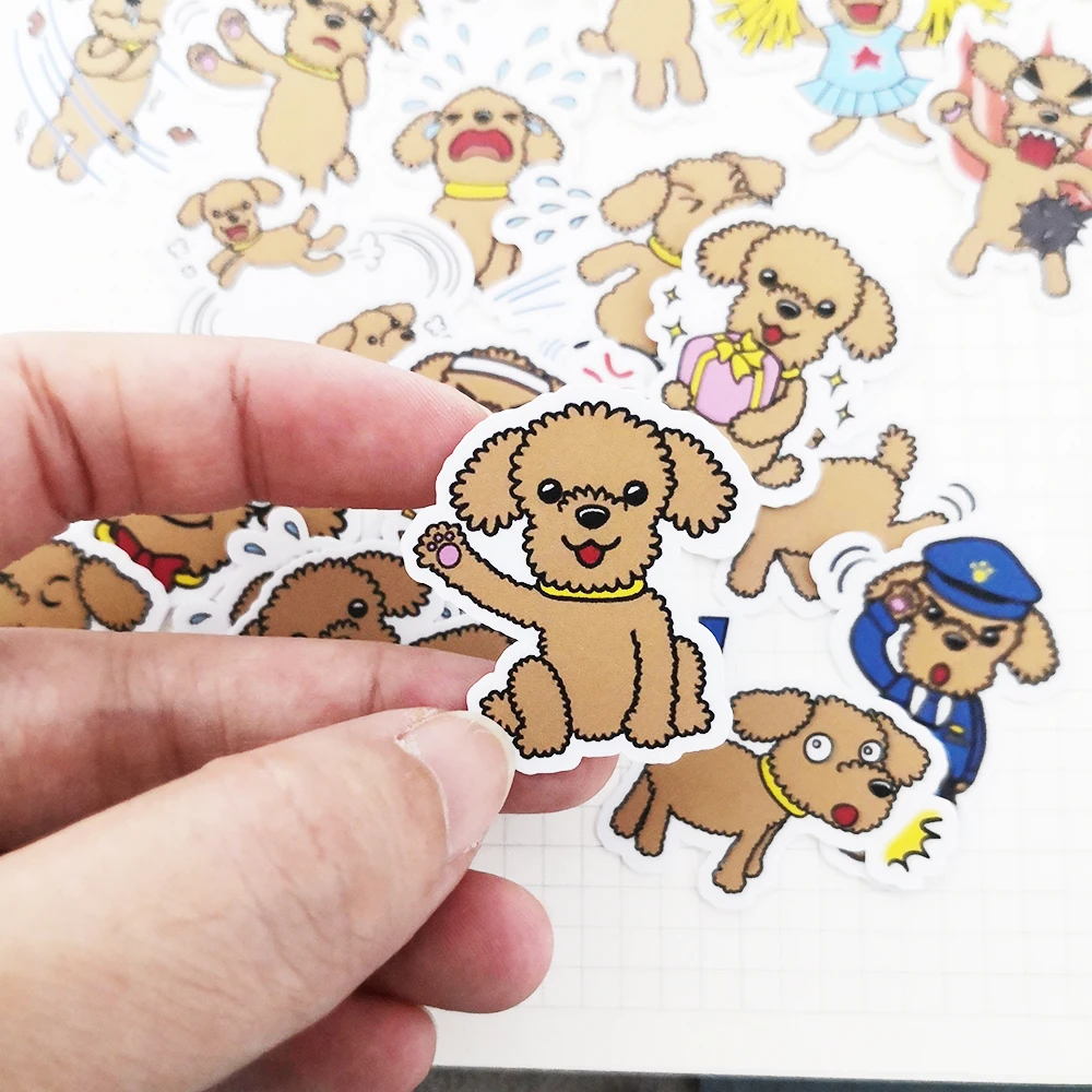 40 шт Пудель милые наклейки из мультфильмов бумага для собак канцелярские наклейки украшения Скрапбукинг дневник