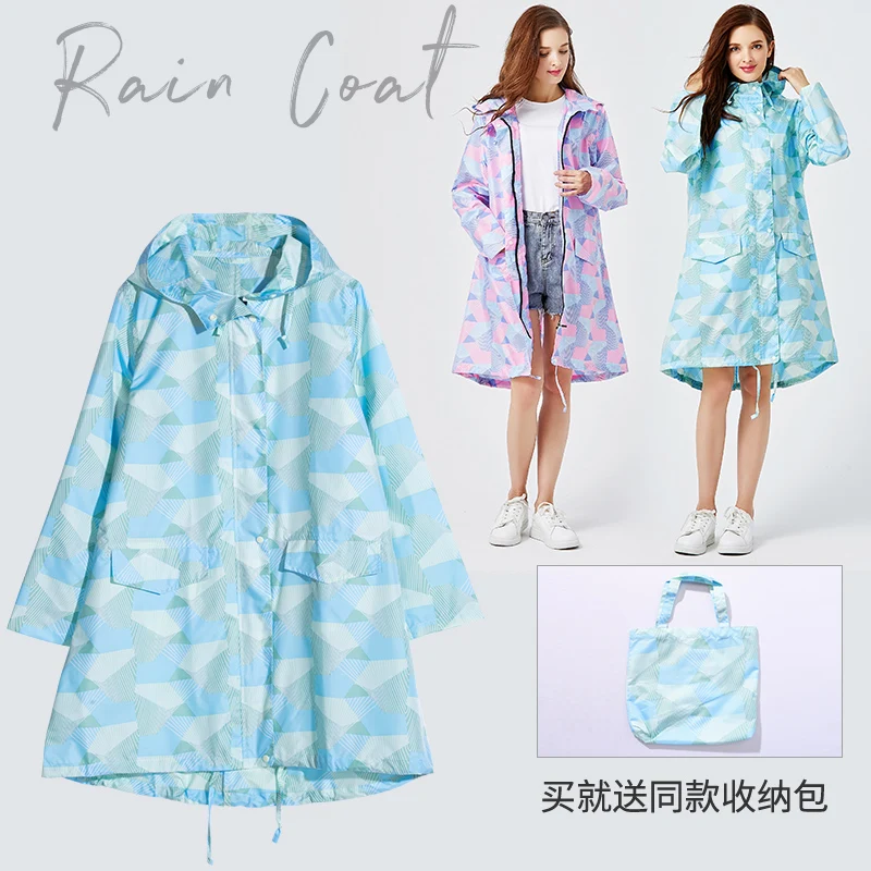 Womens Fashion Geometric Raincoat Windbreaker Lightweight Hiking Waterproof Biking Outdoor Portable Jacket