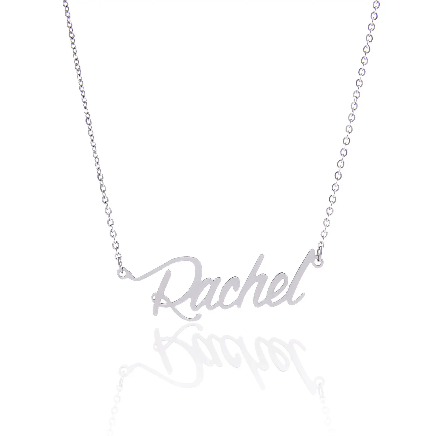 

Silver Color Colier Personaliser Customized Nameplate Birthday Stainless Steel Engraving Gift Personalized Jewelry