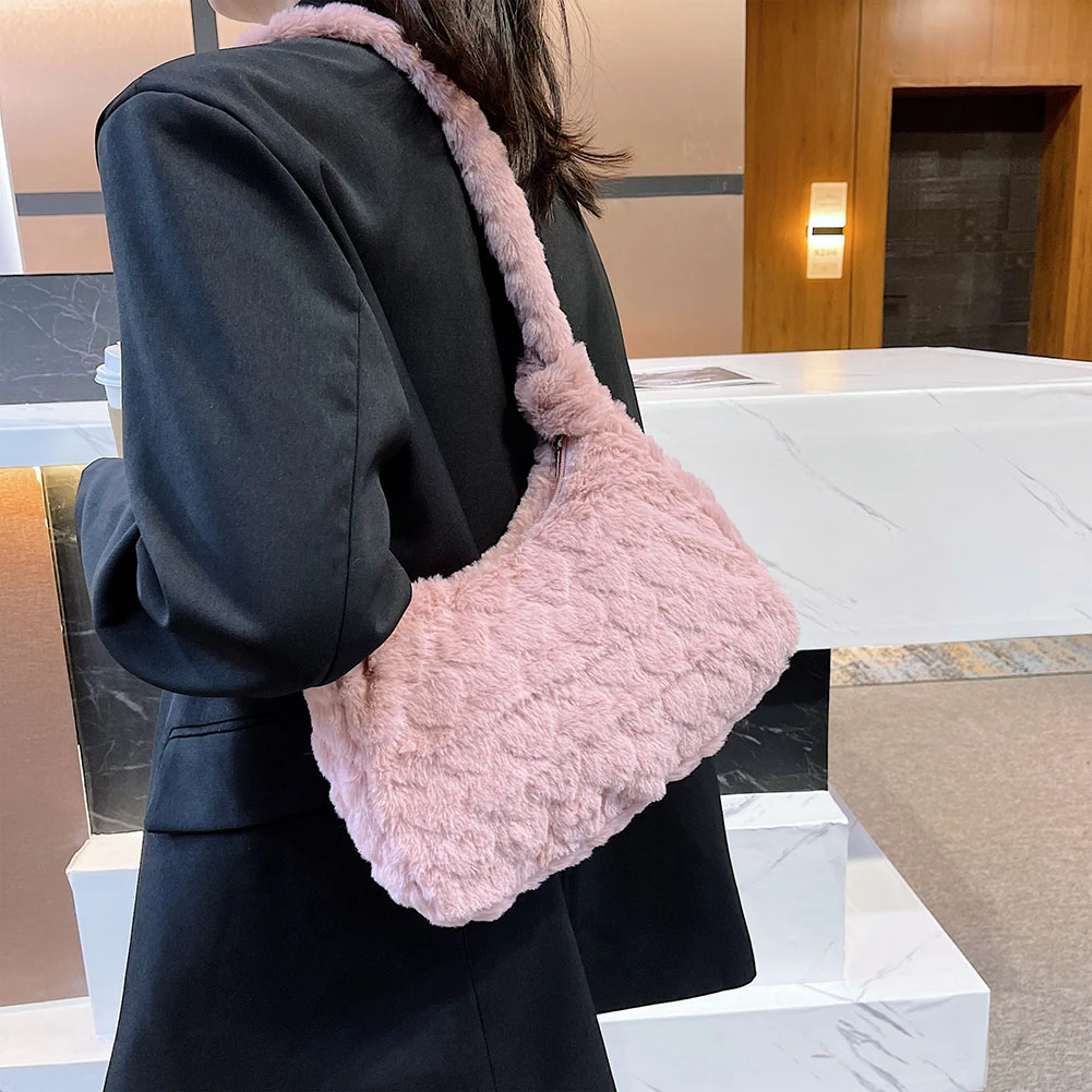 fluffy flower print bag