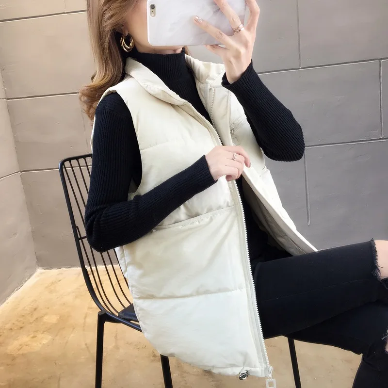 

2019 Cotton Vest Female Short New Style Korean-style Winter Loose down Coat Loose Thick Vest Coat