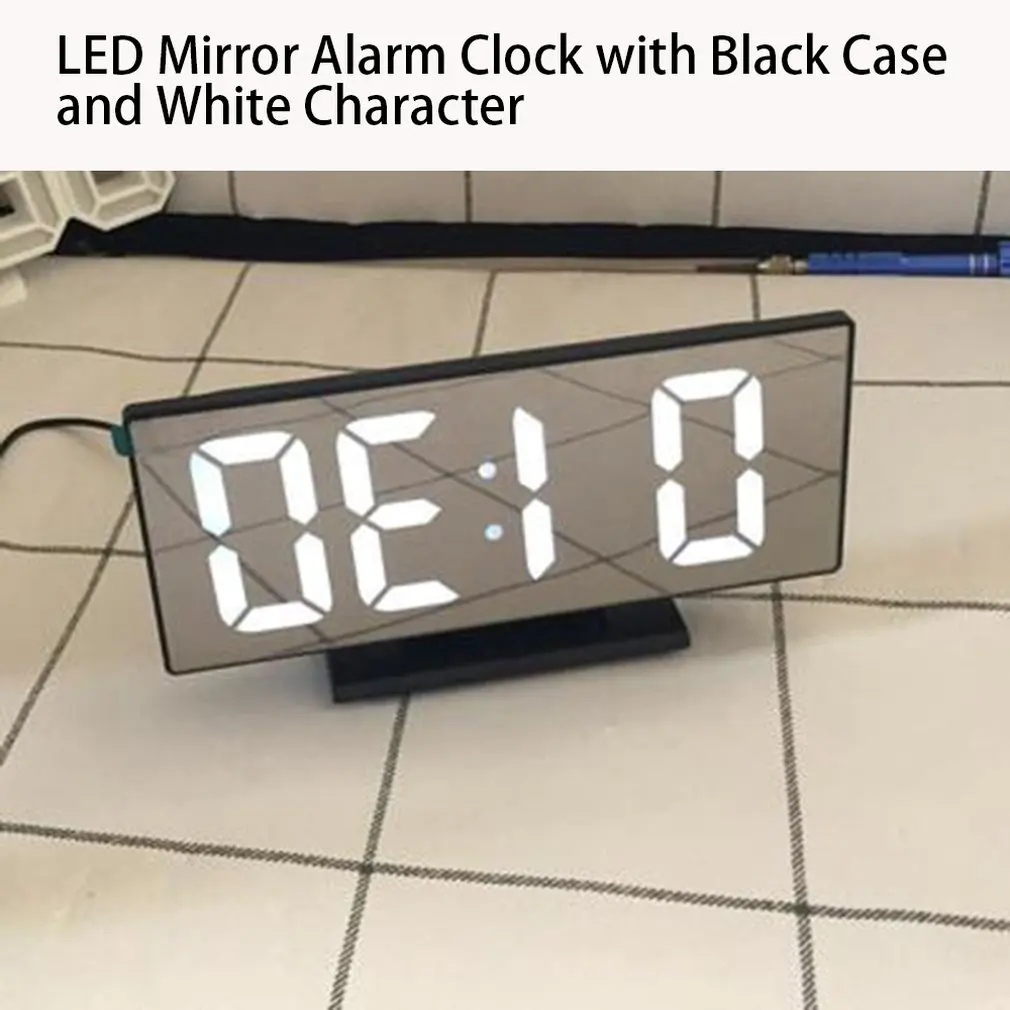 Digitale Wekker Led-Spiegel Klok Multifunctioneel Snooze-display Tijd Nacht Lcd-лампа настольная Klok