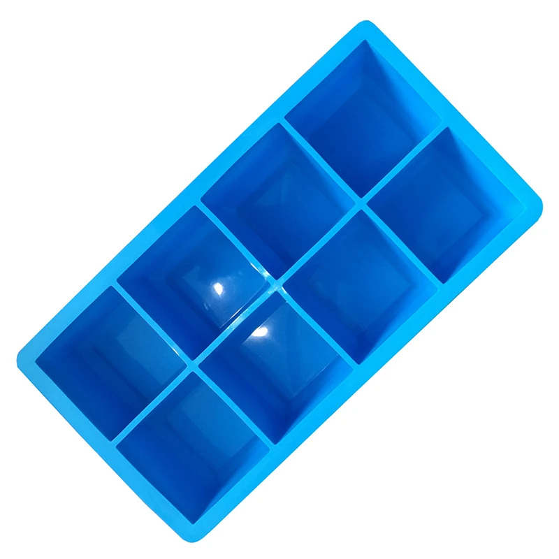 Новая 8 сетка квадратная Пищевая силиконовая форма для льда креативная силиконовая квадратная форма для льда барные принадлежности# b - Цвет: Небесно-голубой