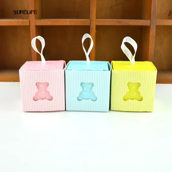 

Pink/Blue/Yellow Hollow Bear Paper Boxes Candy Box Wedding Favors Gift Sweet Favour Holder Party Birthday Baby Shower Supply