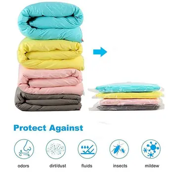 

Premium Vacuum Bag, 6 Pack Vacuum Bag Clothes include Air Pump for travel, Perfect for clothes, bed linen, down jackets, towels,