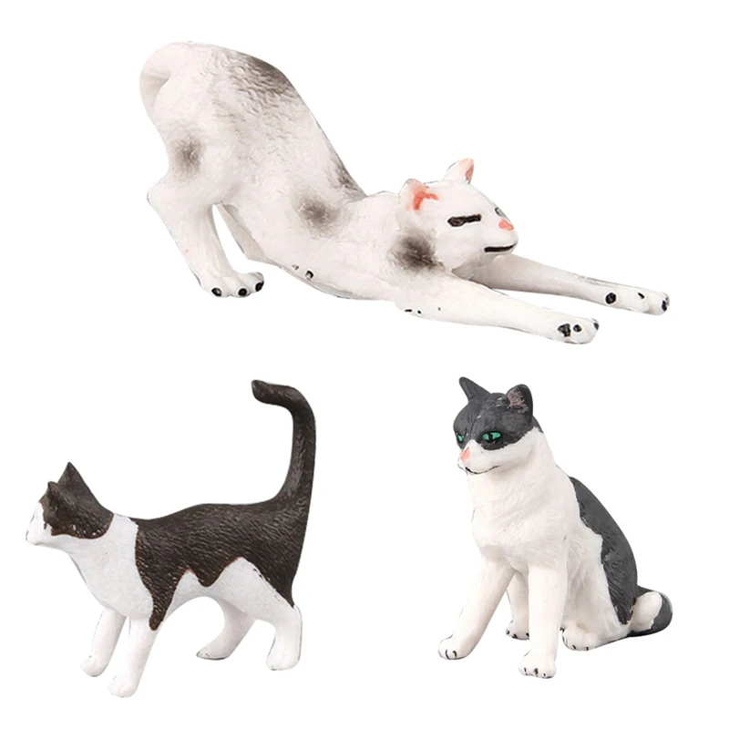 Simulation Mini Cat Animal Model Toys Small Plastic Figures Home Decor Figurine Decoration Accessories For Kids Toys