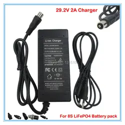 24 В зарядное устройство 29,2 в 2A зарядное устройство 29,2 в LiFePO4 батарея зарядное устройство порт RCA для 8 S 24 В LiFePO4 батарея пакет Бесплатная