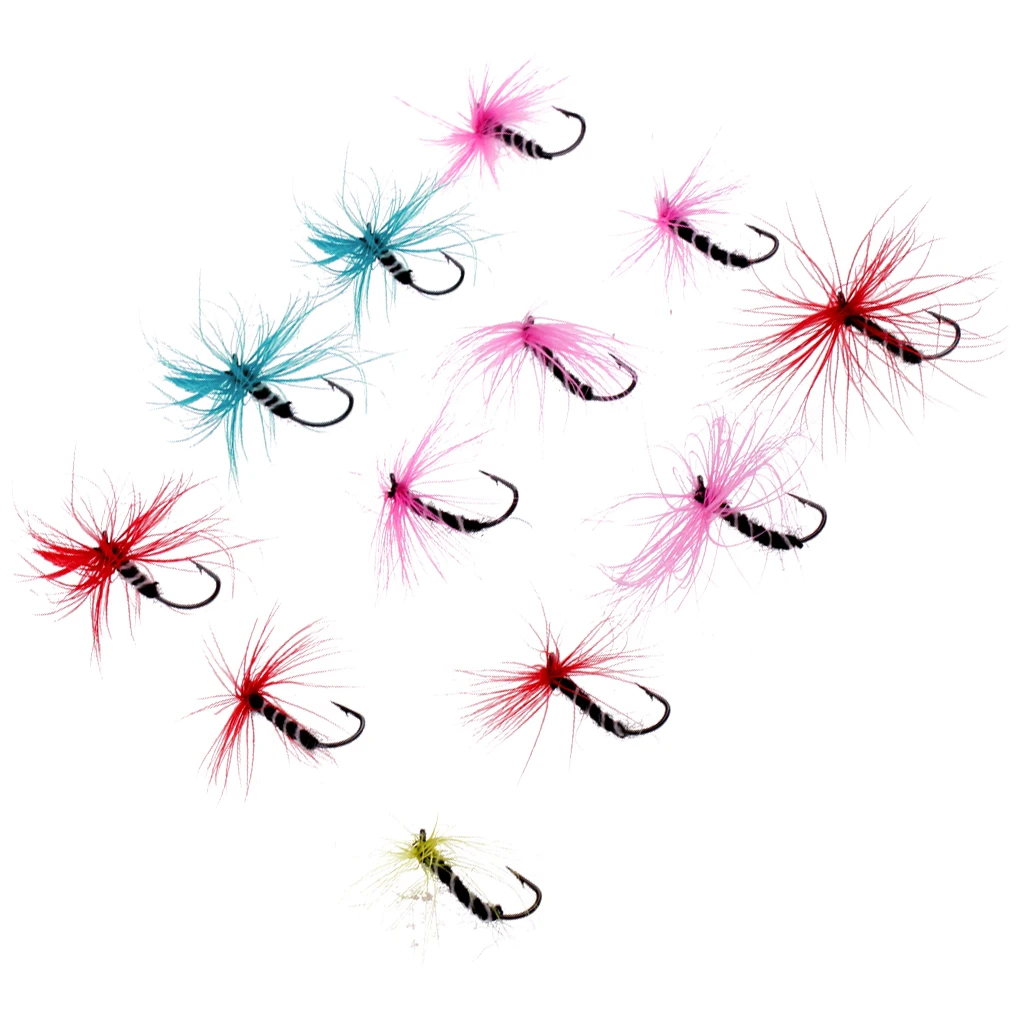 12Pcs Colorful Assortment Dry Trout Fly Fishing Flies for Trout Bass Salmon