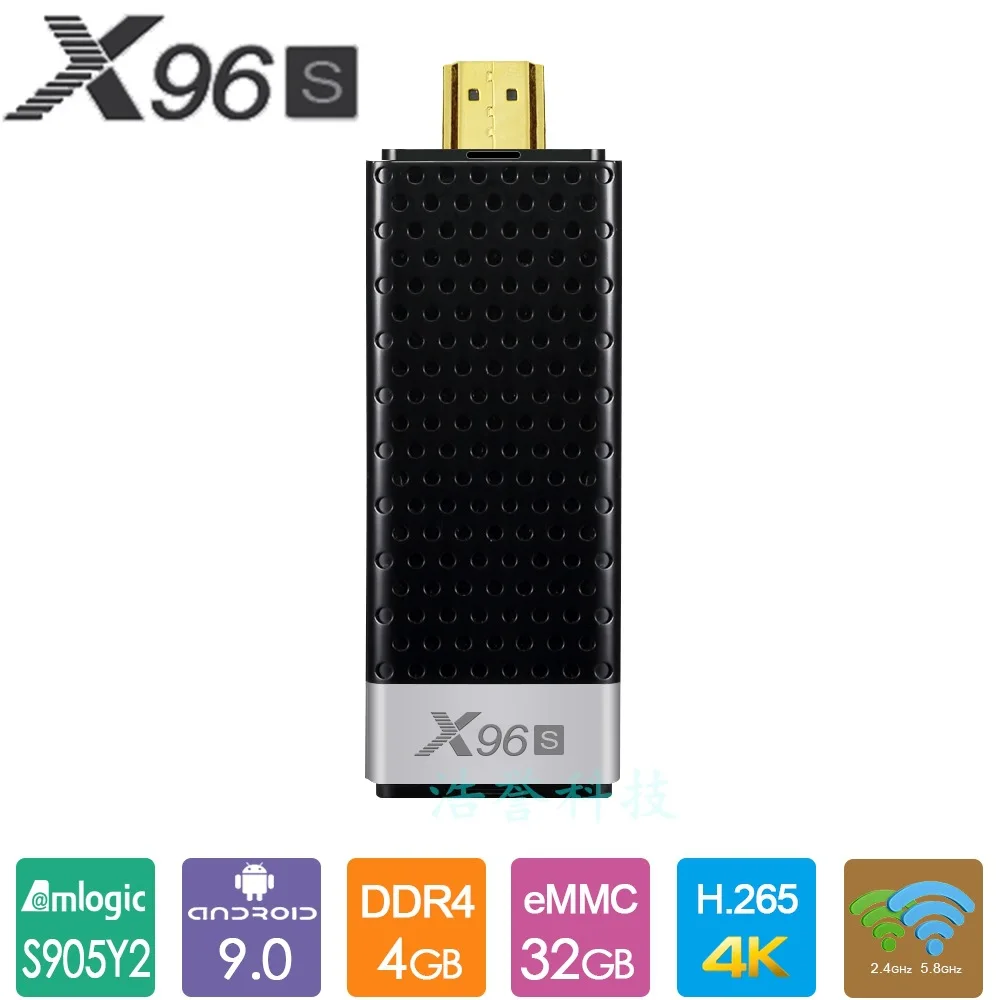 

X96S TV Stick Smart 4K Android 9.0 TV Box Amlogic S905Y2 DDR3 4GB 32GB X96 Mini PC 5G WiFi Bluetooth 4.2 TV Dongle Media Player