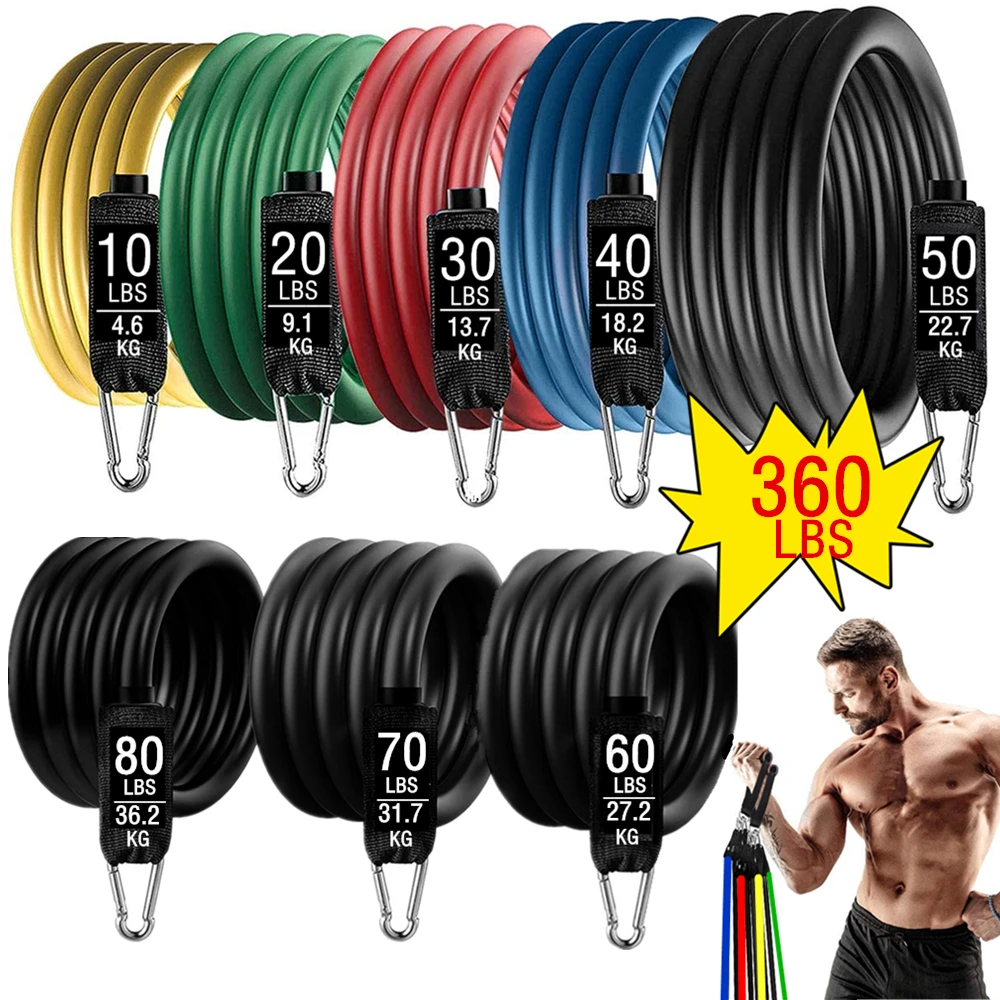360lb Fitness Booty Resistance Elastic Band Workout for Training Home Exercise Sport Gym Dumbbell Harness Set Expander Equipment | Спорт и