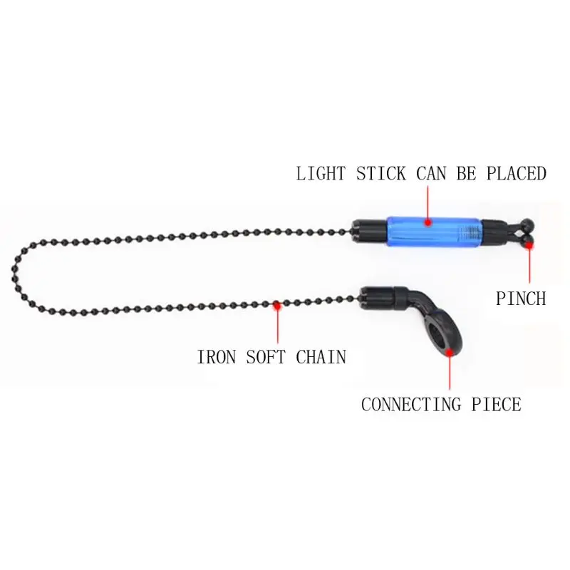 

Set Carp Fishing Bite Alarm Hangers Swinger Illuminated Drop Off Chain Indicator