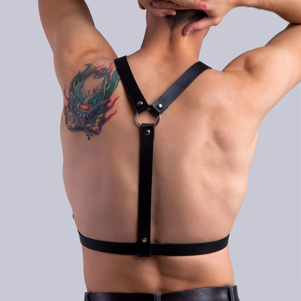 Bdsm Gay Men's Garter Belt Men's Leather Shoulder Strap Restraint Strap 2022 New Men's Body Harness Adult Chest Male Belt