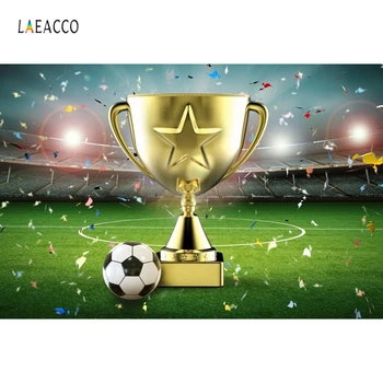 

Laeacco Football Field Champion Trophy Photography Backdrops Baby Birthday Photo Backgrounds Newborn Boy Photophone Photozone