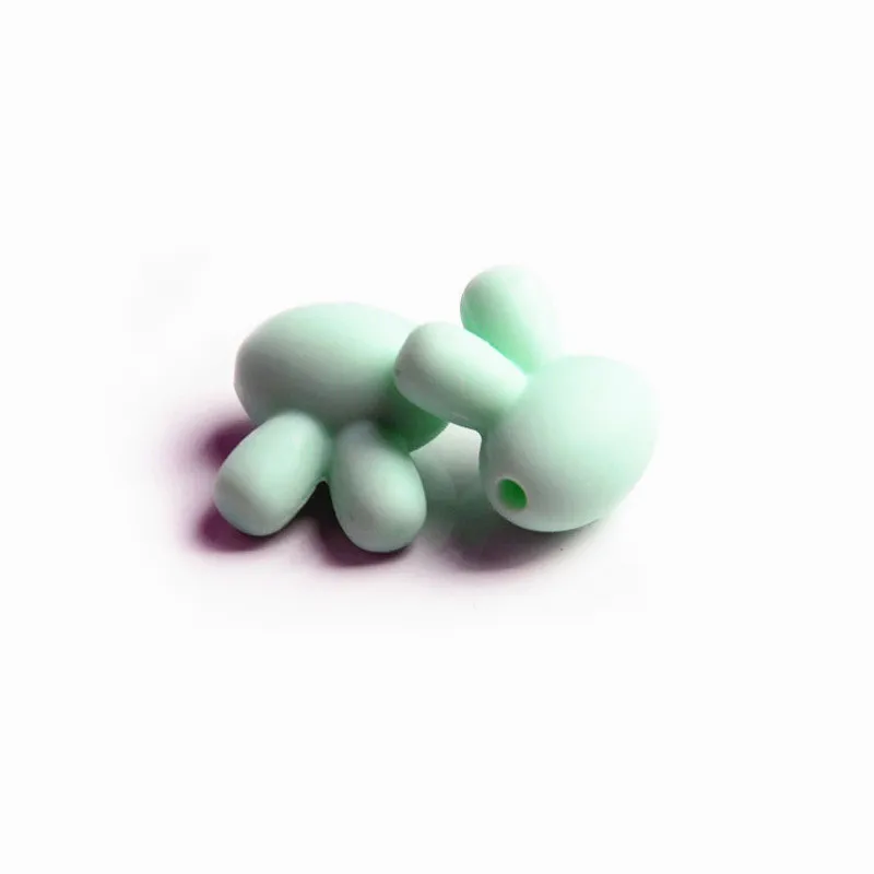 4PCS Beads 4 4 шт./Партия DIY Кролик Силиконовый бисер мультфильм животное прорезыватель из дфп Ожерелье Создание пустышки цепи детский Прорезыватель игрушка - Цвет: 4PCS Beads 4