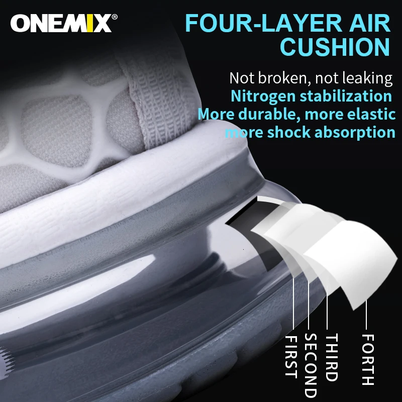 ONEMIX Original Air Running Shoes For Men Sneakers Breathable Mesh Vamp Light Trail Trainers Best Road Jogging Sport Shoes